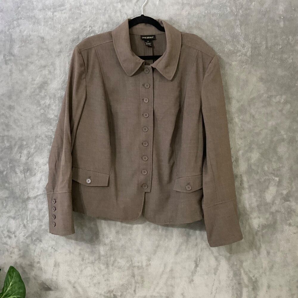 Lane Bryant Women’s Blazer Plus Size 24 Brown Business Casual Work stretchy